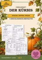 Vorschau - Unterrichtsreihen - Kürbis-Forscherheft mit Lösungen | Sachunterricht Klasse 3-4 - Deckblatt