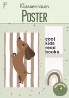 Vorschau - Bildkarten - Poster Klassenraum Dackel cool kids read books Regenbogen - Deckblatt