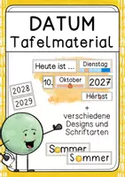 Vorschau - Poster - Tafelmaterial zur Visualisierung des Datums - Deckblatt