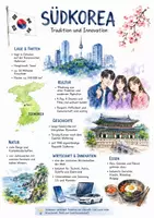 Vorschau - Arbeitsblätter - Lernposter + Arbeitsblätter zum Thema "Südkorea" + Lösung & MP3 + Mindmap + Infografik - Deckblatt