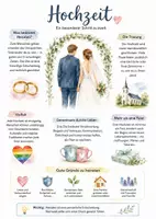 Vorschau - Arbeitsblätter - Lernposter + Arbeitsblätter zum Thema "Hochzeit" + Lösung & MP3 + Mindmap + Infografik - Deckblatt