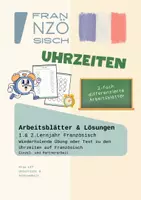 Vorschau - Arbeitsblätter - Les heures - Übungen & Partnerarbeit - Deckblatt
