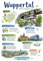 Vorschau - Arbeitsblätter - Lernposter + Arbeitsblätter zum Thema "Wuppertal" + Lösung & MP3 + Mindmap + Infografik - Deckblatt