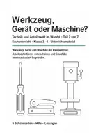 Vorschau - Arbeitsblätter - Sachunterricht Klasse 3–4: Werkzeug, Gerät oder Maschine? – Teil 2 von 7 - Deckblatt