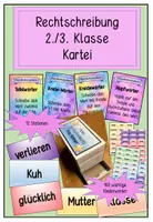 Vorschau - Stationenlernen - Rechtschreibkartei : Kartei basteln, Lernwörter und Stationen - Deckblatt