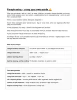 Vorschau - Arbeitsblätter - Paraphrasing – using your own words | Writing Skills B2 | Oberstufe - Deckblatt