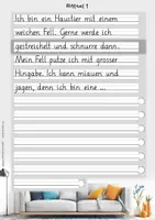 Vorschau - Unterrichtsreihen - Abschreibübung Tierrätsel in Deutschschweizer Basisschrift mit Rundwenden in 2 verschiedenen Lineaturen - Seite 2