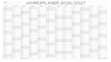 Vorschau - Poster - Schuljahresplaner 2026/2027 blanko - Seite 1