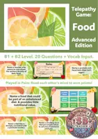 Vorschau - Spiele - Telepathy Game (Advanced): Food & Nutrition (B1 + B2 Level) - Deckblatt