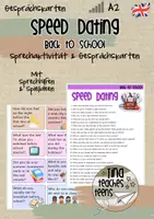 Vorschau - Arbeitsblätter - Speed Dating Back to School - Schulbeginn: 24 Sprechkarten für den Englischunterricht (A2) - Deckblatt