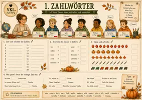 Vorschau - Arbeitsblätter - VKL mit Herz: Länder_Artikel_Zahlen DAZ - Seite 1