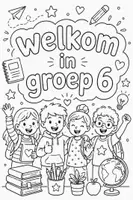Voorbeeld - Welkom Vierde leerjaar/groep 6 - kleurplaten - Pagina 1
