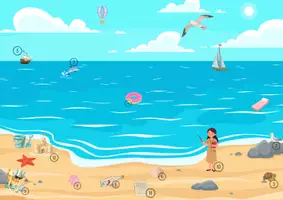 Vorschau - Arbeitsblätter - Flaschenpost am Meer - Lesespur mit kreativer Schreibaufgabe - Deckblatt