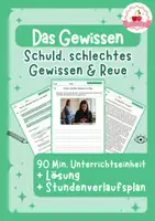 Vorschau - Stundenentwürfe - Schuld, schlechtes Gewissen und Reue | Ethik Klasse 7–9 - Deckblatt