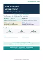 Vorschau - Stundenentwürfe - Ethik 8. Klasse Projektmappe für ein ganzes Halbjahr - Deckblatt
