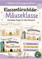 Vorschau - Anderer Materialtyp - Türschild: Willkommen in der Mäuseklasse - Deckblatt