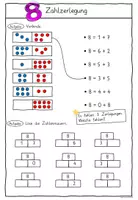 Vorschau - Arbeitsblätter - Zahlzerlegung 8 - Arbeitsbogen für 1. Klasse - Deckblatt