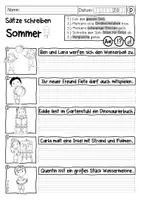 Vorschau - Arbeitsblätter - Sätze schreiben (Abschreiben, Großschreibung, Purzelsätze) - Seite 1