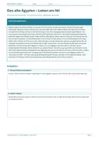 Vorschau - Arbeitsblätter - Arbeitsblatt Geschichte Klasse 5 – Das alte Ägypten: Leben am Nil - Deckblatt