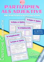 anteprima - Esercizi - Grammatica Tedesca PARTICIPIO PRESENTE E PARTICIPIO PASSATO Partizipien als Adjektive QCER B1 B2 - Pagina di copertina