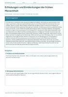 Vorschau - Arbeitsblätter - Arbeitsblatt Geschichte Klasse 5 – Erfindungen und Entdeckungen der frühen Menschheit - Deckblatt