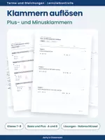 Vorschau - Test - Test - Plus- und Minusklammern auflösen - Test A und B in zwei Stufen - Deckblatt