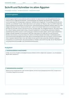 Vorschau - Arbeitsblätter - Arbeitsblatt Geschichte Klasse 5 – Schrift und Schreiber im alten Ägypten - Deckblatt