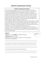 Vorschau - Arbeitsblätter - Abraham als gemeinsamer Ursprung der Religionen Christentum, Islam, Judentum - Seite 1