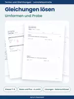 Vorschau - Test - Terme und Gleichungen - Komplettpaket mit 10 Lernzielkontrollen - Seite 1