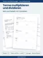Vorschau - Test - Test - Terme multiplizieren und dividieren - Test A und B in zwei Stufen - Deckblatt