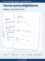 Vorschau - Test - Test - Terme ausmultiplizieren - Test A und B in zwei Stufen - Deckblatt
