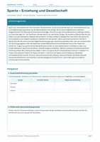 Vorschau - Arbeitsblätter - Arbeitsblatt Geschichte Klasse 6 – Sparta: Erziehung und Gesellschaft - Deckblatt