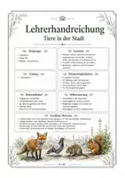 Vorschau - Unterrichtsreihen - Tiere in der Stadt – Arbeitsblätter Biologie Klasse 5/6 mit Lösungen - Seite 1