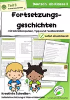 Vorschau - Anderer Materialtyp - Fortsetzungsgeschichten Teil 3 – 5 spannende Schreibanlässe | Deutsch ab Klasse 3 - Deckblatt