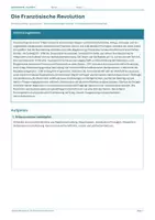 Vorschau - Arbeitsblätter - Arbeitsblatt Geschichte Klasse 8 – Die Französische Revolution - Deckblatt