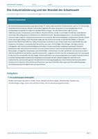Vorschau - Arbeitsblätter - Arbeitsblatt Geschichte Klasse 8 – Industrialisierung und Wandel der Arbeitswelt - Deckblatt