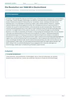 Vorschau - Arbeitsblätter - Arbeitsblatt Geschichte Klasse 8 – Die Revolution von 1848/49 in Deutschland - Deckblatt