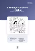 Vorschau - Arbeitsblätter - 25 Bildergeschichten mit Schreibseiten, Hilfen & Lösungen – Klasse 3–4 - Seite 1