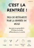 Aperçu - Feuilles d'exercices - C’est la rentrée ! Pack MS-GS – 29 fiches - Page 1