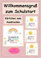Vorschau - Mal- und Bastelvorlagen - Willkommensgruß zum Schulstart - Begrüßungsgeschenk - Deckblatt