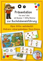 Vorschau - Präsentationen/Tafelbilder - Buchstabe O o: Präsentation zur Buchstabeneinführung für eine Tafel mit Beamer + Stifte/Marker - Deckblatt