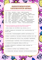 anteprima - Esercizi - GRAMMATICA TEDESCA Adjektivdeklination Satzbau und Negation - Pagina 1