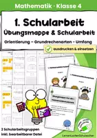 Vorschau - Arbeitsblätter - Mathematikschularbeiten 4. Klasse – Komplettpaket | Übungsmappen & Schularbeiten - Seite 1