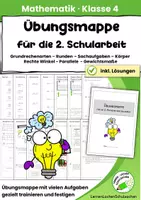 Vorschau - Arbeitsblätter - Übungsmappe zur 2. Mathematikschularbeit | Rechnen, Runden, Geometrie & Gewichte - Deckblatt
