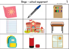 Aperçu - Cartes / Images - Anglais - Bingo Matériel scolaire - P2 - Page de couverture