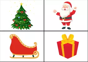 Aperçu - Cartes / Images - Anglais - Flashcards Noël - P2 - Page de couverture