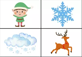 Aperçu - Cartes / Images - Anglais - Flashcards Noël - P2 - Page 1