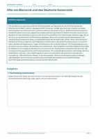 Vorschau - Arbeitsblätter - Arbeitsblatt Geschichte Klasse 9 – Otto von Bismarck und das Deutsche Kaiserreich - Deckblatt