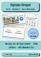 Vorschau - Arbeitsblätter - Hörverstehen DaZ A1 – Hörspiel „Meine Familie" interaktiv + Arbeitsblätter | Familie, Audio, QR-Code - Deckblatt