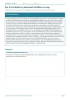 Vorschau - Arbeitsblätter - Arbeitsblatt Geschichte Klasse 11 – Der Erste Weltkrieg als moderner Massenkrieg - Deckblatt